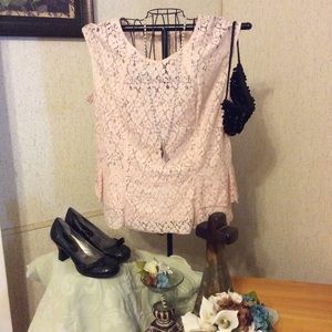 Heather Pink Lace Blouse